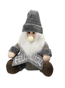 Boneco Sentado Feliz Natal 30 Cm Luxo Cinza - Master