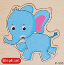 Quebra Cabeça Infantil Pedagógico Madeira 3D Animais 15 Cm