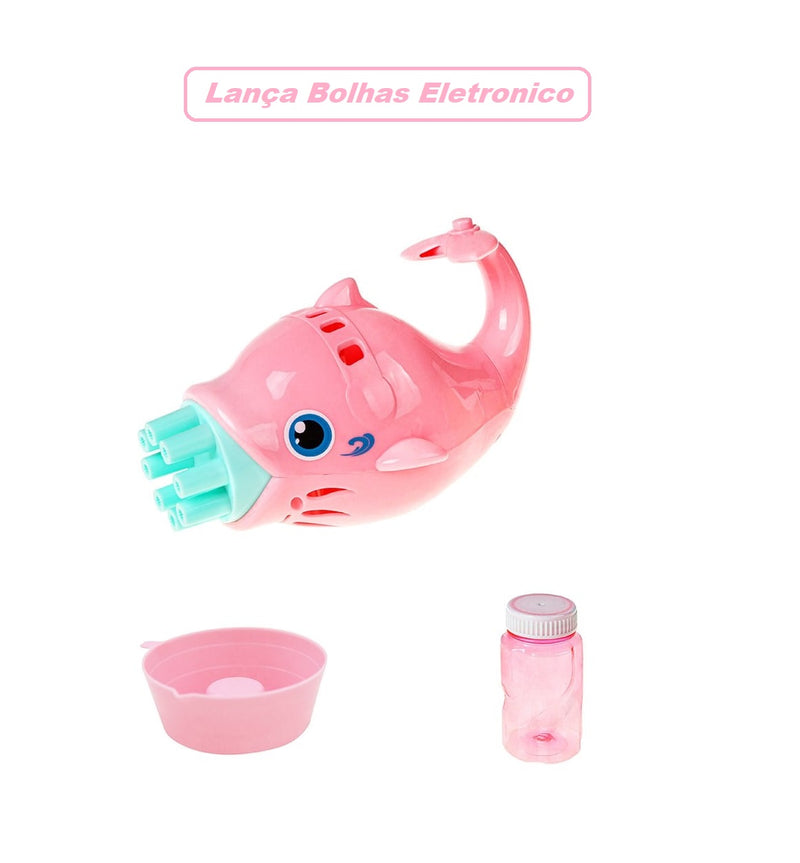 Golfinho Lança Bolhas de Sabão Automático