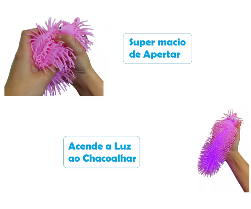 Lagarta Fun 23 cm - Acende Luz Sensorial Colorida