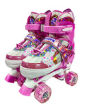 Patins Infantil Sereia Ajustável Quatro Rodas C/ Led