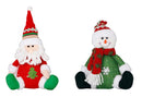 Boneco Sentado Enfeite de Natal Papai Noel Boneco de Neve - Família Bless
