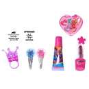 Bolsinha Kit Maquiagem Infantil Sombra, Gloss, Batom, Esmalte, Presilhas e Anel - Make Brinq