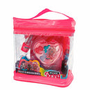 Bolsinha Kit Maquiagem Infantil Sombra, Gloss, Batom, Esmalte, Presilhas e Anel - Make Brinq