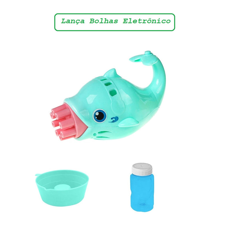Golfinho Lança Bolhas de Sabão Automático