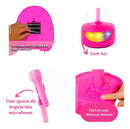 Microfone Duplo Karaokê Pedestal Ajustável Conecta no Celular