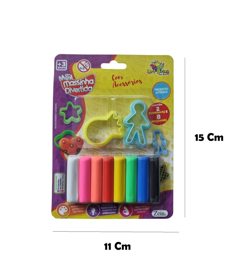 12 Mini Massinha Modelar Com Acessórios Sortido