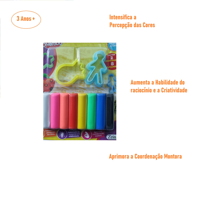 12 Mini Massinha Modelar Com Acessórios Sortido
