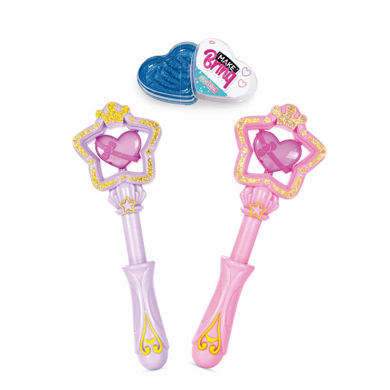 Varinha Magica Retrátil Com Som e Luz e Brilho Labial - Make Brinq