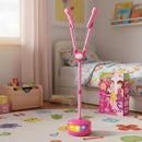 Microfone Duplo Karaokê Pedestal Ajustável Conecta no Celular