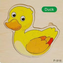 Quebra Cabeça Infantil Pedagógico Madeira 3D Animais 15 Cm