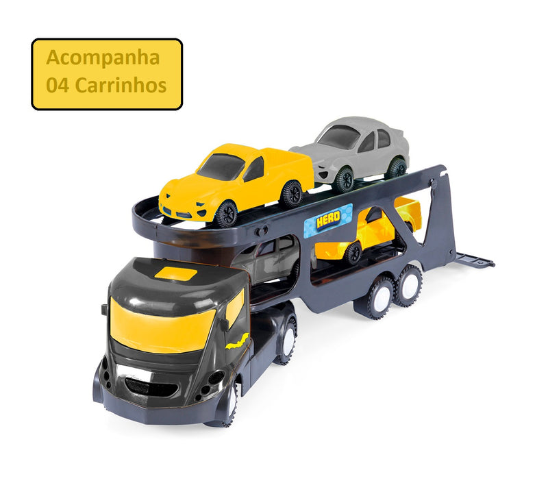 Caminhão Cegonha Max Fort com 4 Carrinhos - Roda Livre