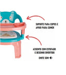 Cadeirinha Infantil Portátil Com Apito e Bandeja Para Alimentação