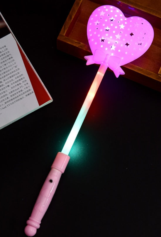 Varinha Magica Coração Com Luz Led 34 Cm