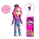 Boneca Katlen Youtuber Tropa dos Rosa 26cm Articulada + Chaveiro Exclusivo