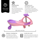 Carrinho Gira Volante 360º Led Rodinhas Zippy Car  Rosa Azul