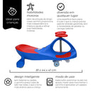 Carrinho Gira Volante 360º Led Rodinhas Zippy Car  Rosa Azul