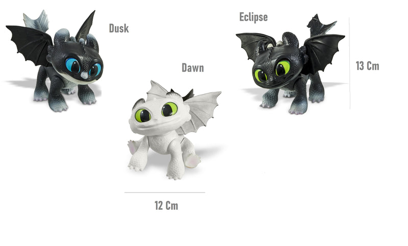 Pack Mini Dragões Dawn, Dusk e Eclipse - Como Treinar seu Dragão Dreanworks