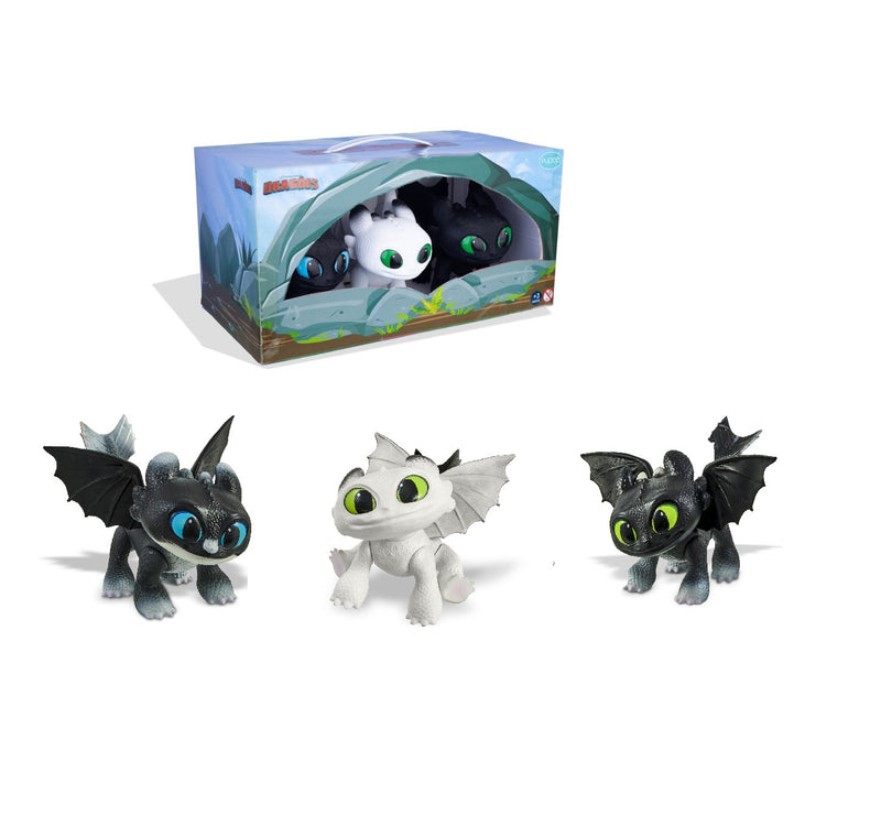 Pack Mini Dragões Dawn, Dusk e Eclipse - Como Treinar seu Dragão Dreanworks