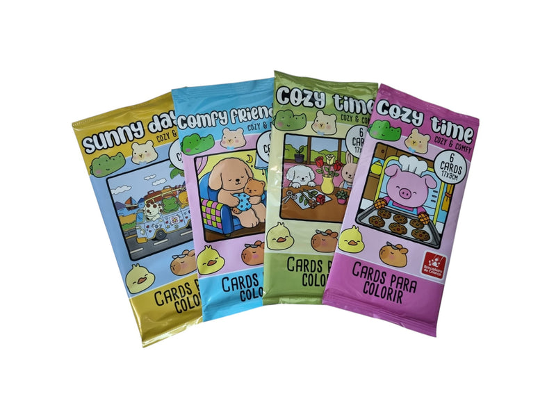 24 Cards para Pintar e Colorir - Coleção Cozy & Confy