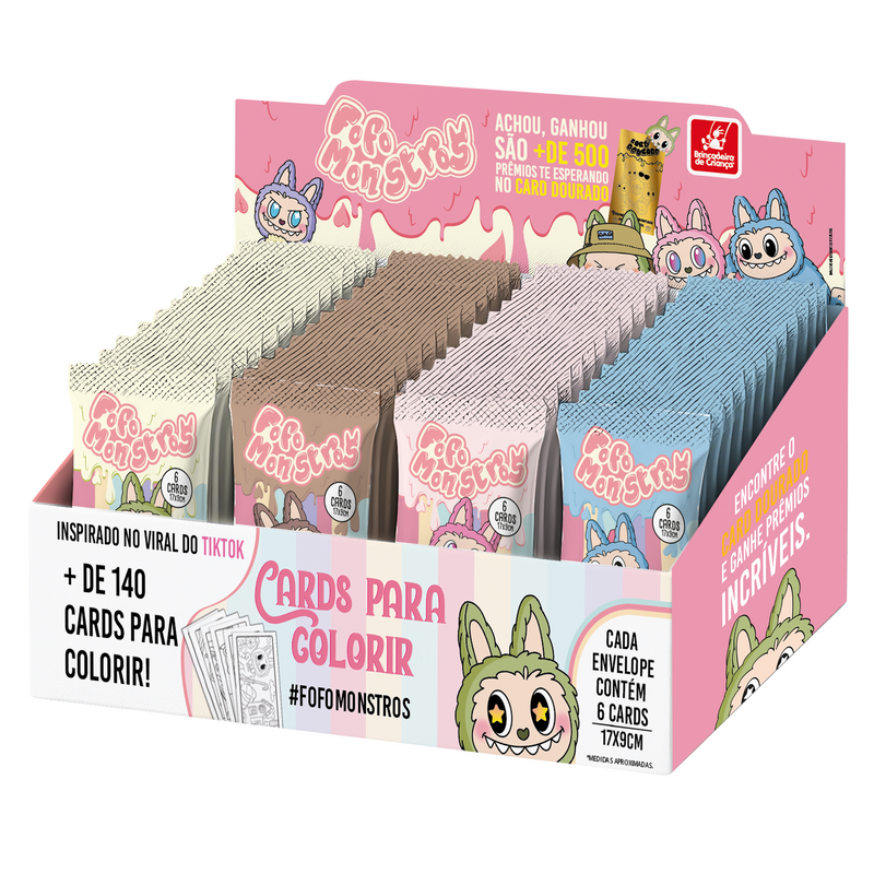 24 Cards para Pintar e Colorir - Coleção Fofo Monstros