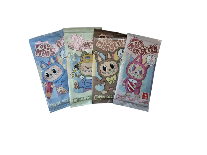 24 Cards para Pintar e Colorir - Coleção Fofo Monstros