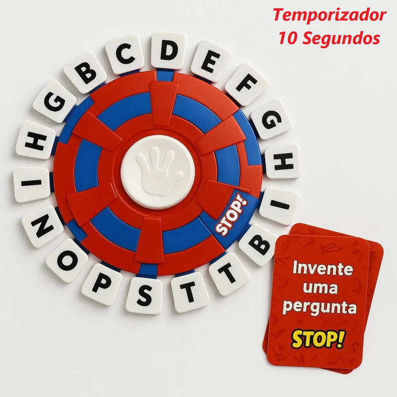 Jogo Palavras Stop Desafio 10 Segundo C/ Roleta e 36 Cartas