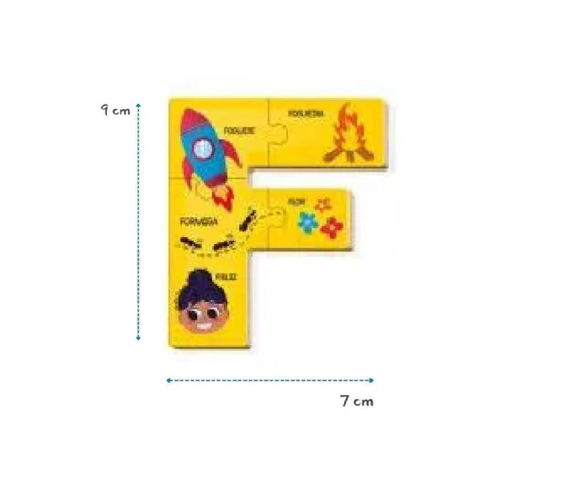 Brinquedo Educativo Quebra Cabeça Alfabeto Peças Gigante em Mdf
