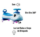 Carrinho Gira Volante 360º Luz Led e Som - Dino Car