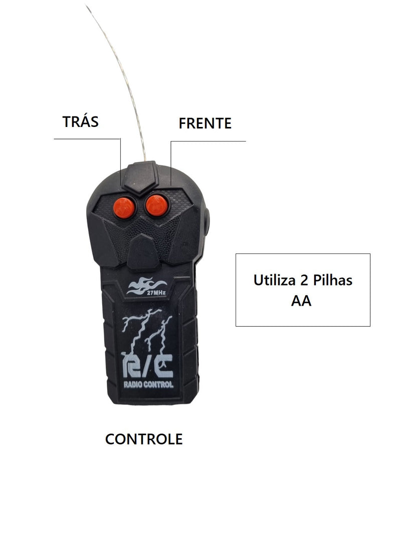 Carrinho Policia C/ Controle Remoto 3 Funções - Escala 1:24