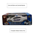 Carrinho Policia C/ Controle Remoto 3 Funções - Escala 1:24