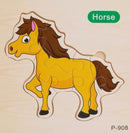 Kit 4 Quebra Cabeça Infantil Pedagógico Madeira 3D Animais 15 Cm