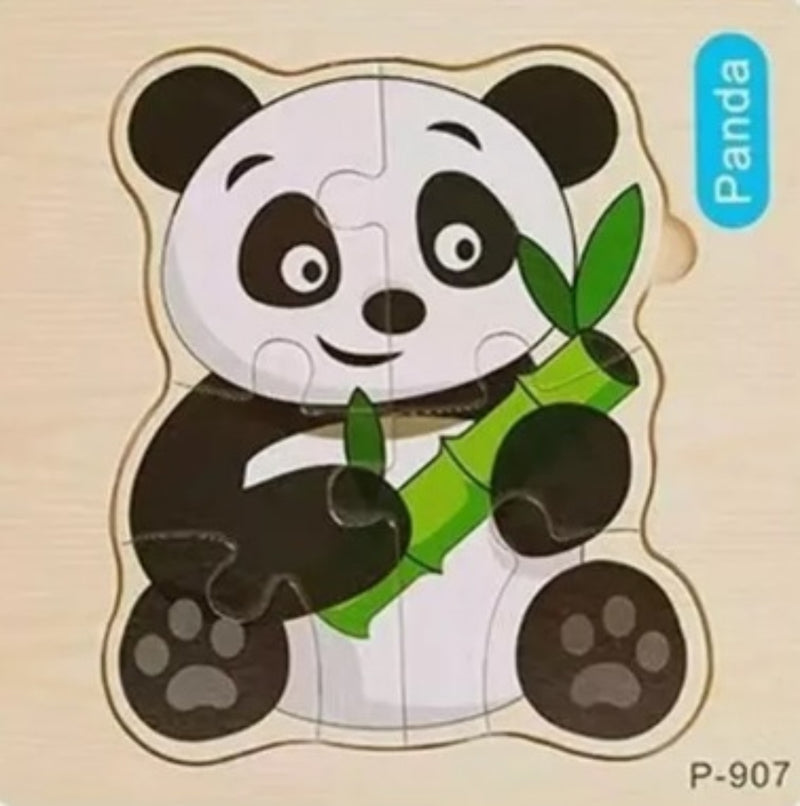 Quebra Cabeça Infantil Pedagógico Madeira 3D Animais 15 Cm