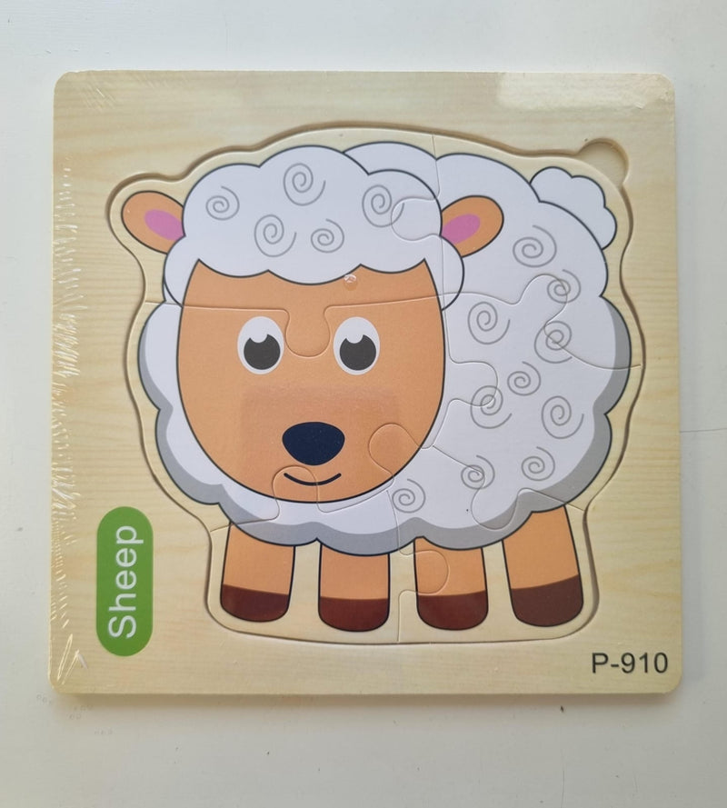 Quebra Cabeça Infantil Pedagógico Madeira 3D Animais 15 Cm