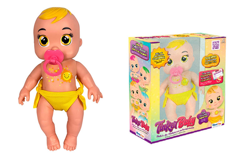 Boneca Tinker Baby Coleção Natureza 24 Cm Com Chupeta e Certificado Mamãe