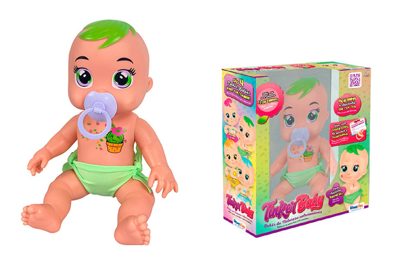 Boneca Tinker Baby Coleção Natureza 24 Cm Com Chupeta e Certificado Mamãe