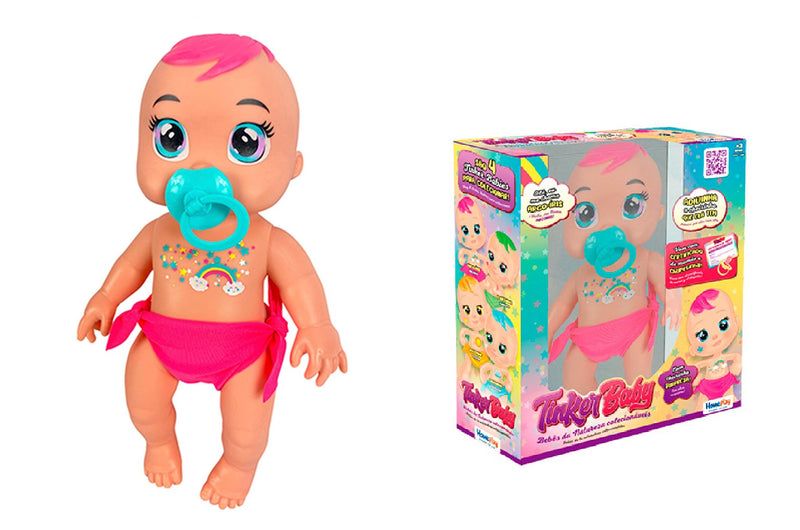 Boneca Tinker Baby Coleção Natureza 24 Cm Com Chupeta e Certificado Mamãe