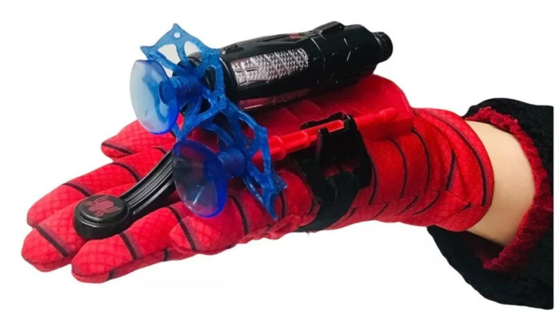 Luva Lança Teia Ventosa Homem Aranha Dispara Dardos