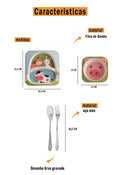 Jogo para Refeição Infantil Pratinho + Bowl + 2 Talheres