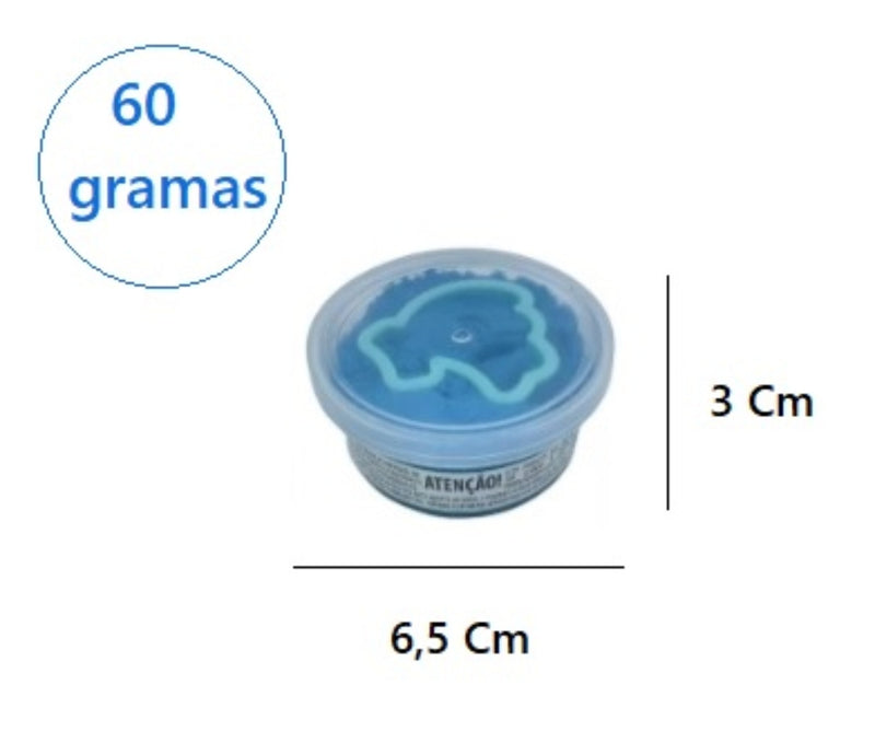 Kit 24 Massinhas Areia Mágica Modelar Pote 60 g com Forminhas