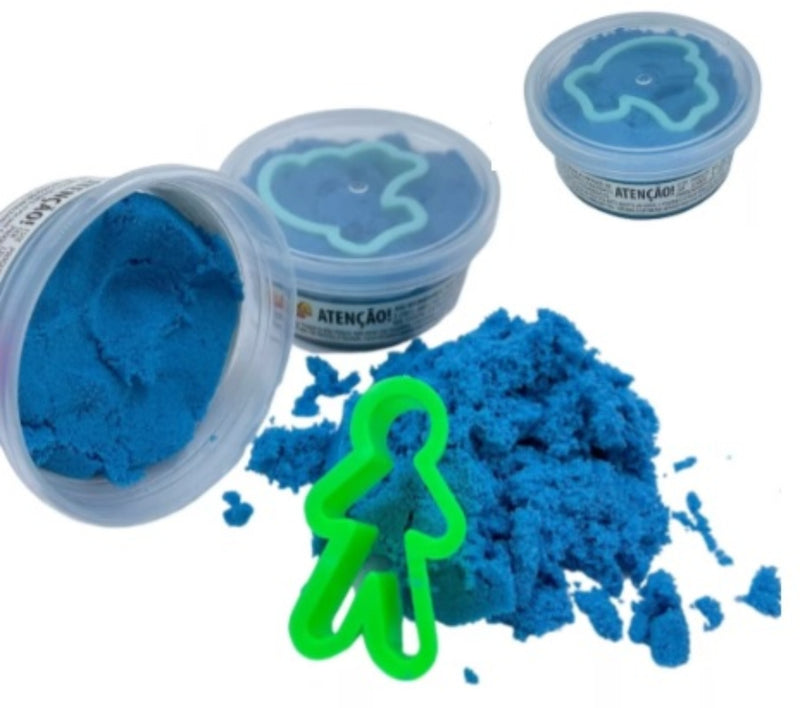 Kit 24 Massinhas Areia Mágica Modelar Pote 60 g com Forminhas