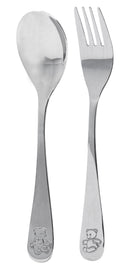 Conjunto Talheres Refeição Infantil Bear - Garfo e Colher em Inox