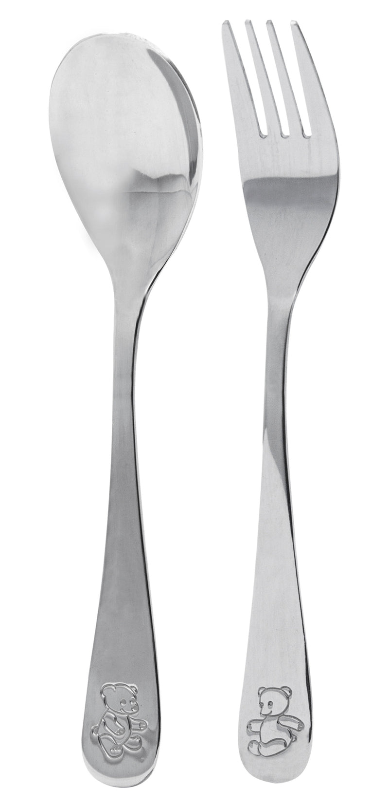 Conjunto Talheres Refeição Infantil Bear - Garfo e Colher em Inox