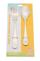Conjunto Talheres Refeição Infantil Bear - Garfo e Colher em Inox