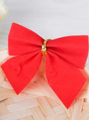 Laços Enfeite Arvore Natal 5cm Vermelho Aveludado Pequeno com 10 unidades