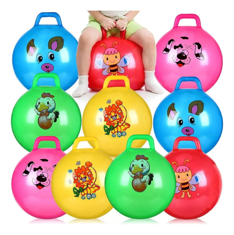 Brinquedo Bola Pula Upa Inflável Infantil C/ Alça 45Cm Sortida