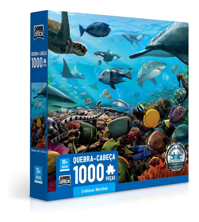 Quebra Cabeça 500 Peças Animais Marinhos - Coleção Mimo Play