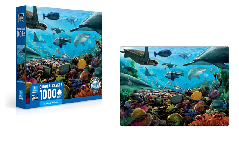 Quebra Cabeça 500 Peças Animais Marinhos - Coleção Mimo Play