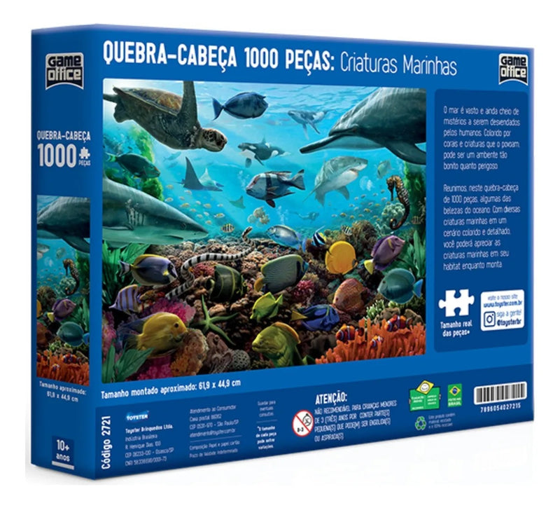Quebra Cabeça 500 Peças Animais Marinhos - Coleção Mimo Play
