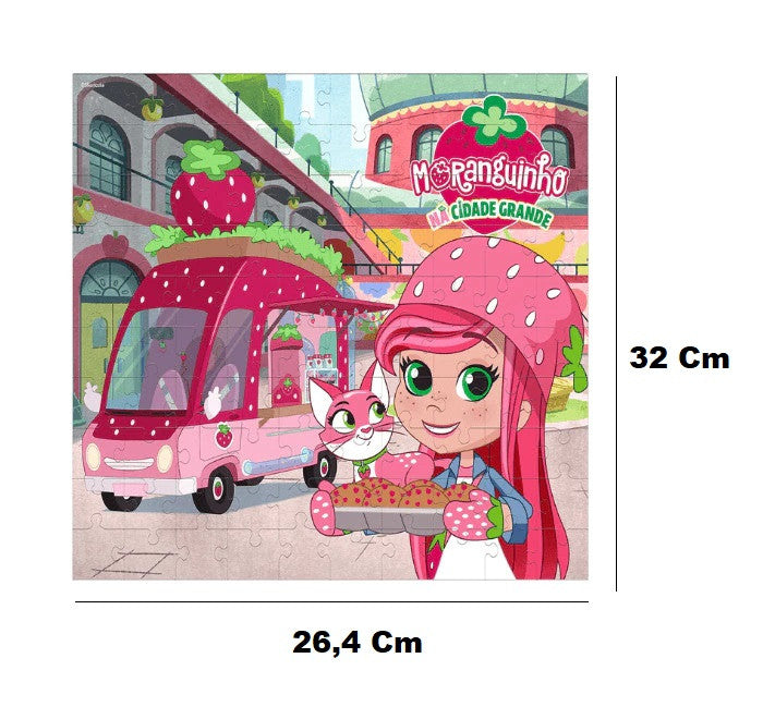 Quebra Cabeça Infantil Moranguinho e Pudim na Cidade Grande 100 Peças